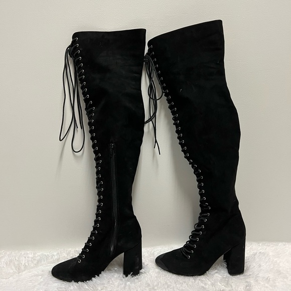 Unbranded Shoes - Knee High Boots Lace Up Heeled